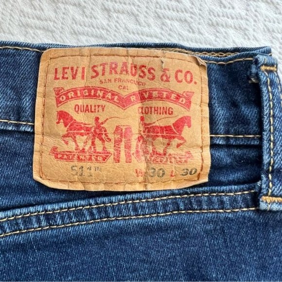 MEN'S 511 Levi's Jeans - Size 30x30 - Dark Blue - Zipper Fly - Stretch - Picture 7 of 12